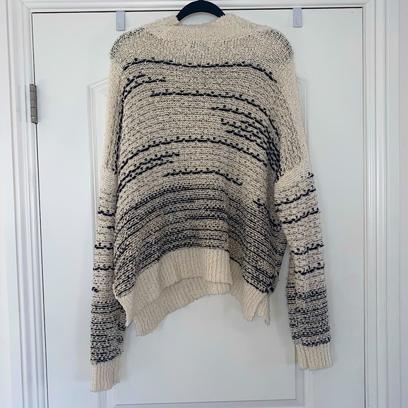 Knox Rose Cream Mock-Neck Drop-Shoulder Knit Sweater - Picture 2 of 3